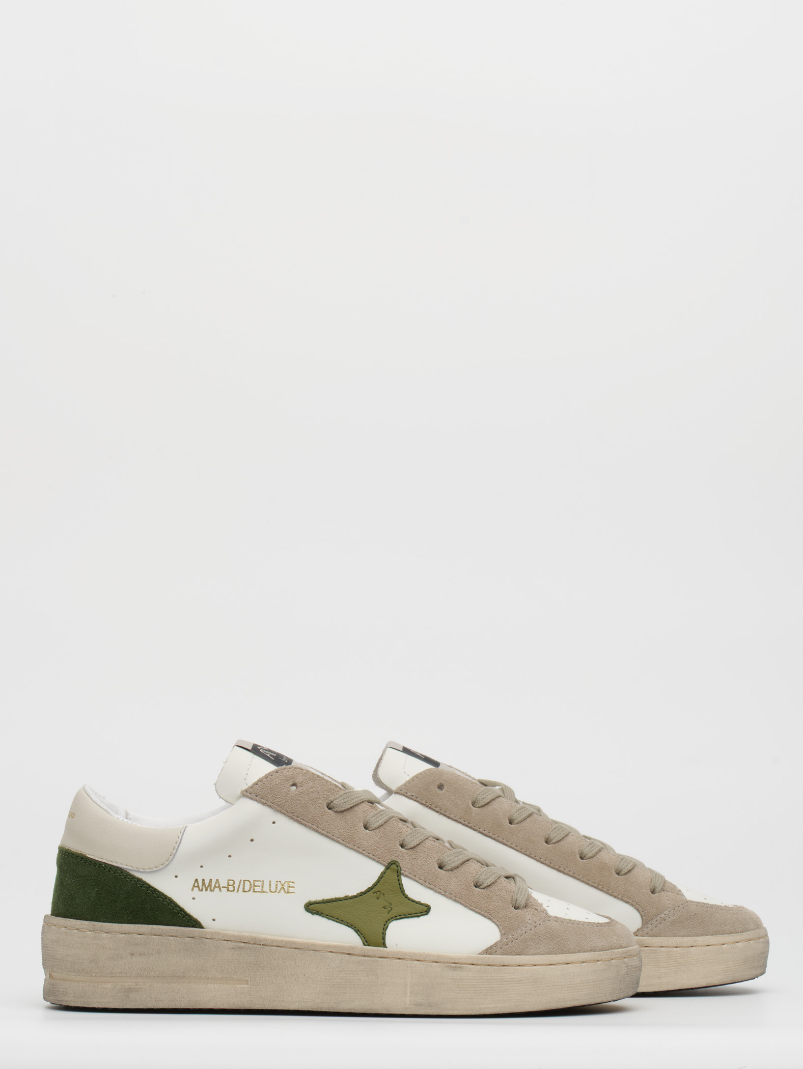 【関税込み】Sneakers in pelle scamosciata con stampa logo Sneakers in pelle bianca con inserti in pelle scamosciata